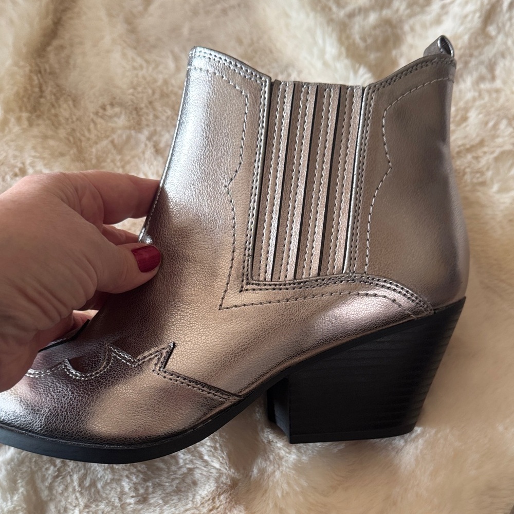 Indigo Metallic Ankle Boots - Picture 4 of 4